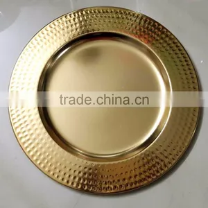 Brass Hammred Gold Charger Plate thumbnail-3