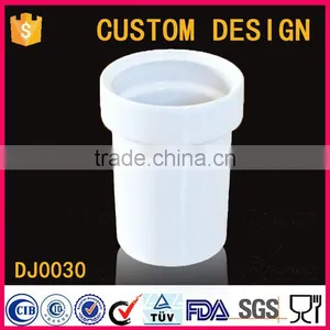 Customized Design Wholesale White Ceramic Toilet Brush Holder thumbnail-1