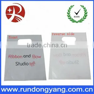 White Fancy Heavy Duty Plastic Shopping Bag With LOGO Printing thumbnail-1