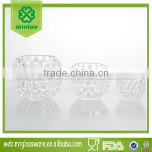 Top Grade Polka Dot Pattern Clear Votive Wedding Candle Holder Set thumbnail-1