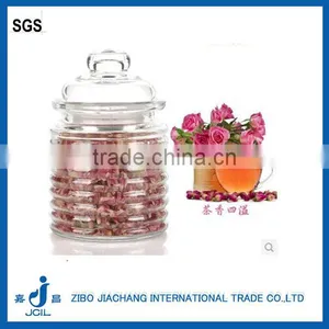 Kitchen Clear Cylinder Horizontal Stripe Glass Spice Jar thumbnail-1