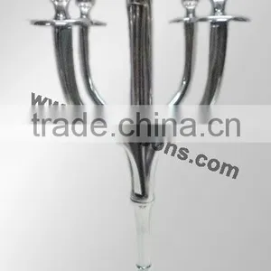 Silver Finish Aluminum 3 Arm Candelabra thumbnail-4