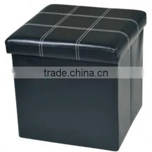 Black Waterproof Simple Design Office Foot Rest Storage Ottoman thumbnail-2