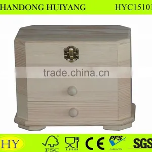 Unfinished Wood Desktop Organizer Jewelry Box thumbnail-1