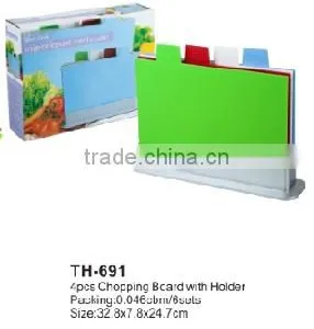 As Seen On TV Cutting Board Set 4pcs Index Chopping Board With Holder thumbnail-1
