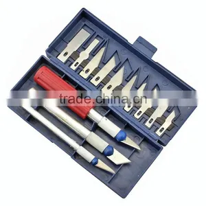 13pcs/set Hobby Knife Set Gravar Burin Carving Tools Set With 3 Handles Sculpture Cutter Utility Knife thumbnail-1