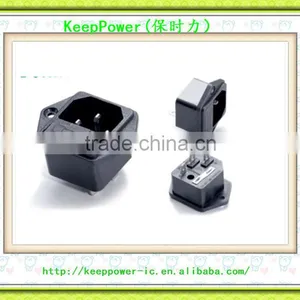 AC Power Socket With Fuse Fixing Hole Male Socket Copper Word Computer Host Speaker SS-8B thumbnail-1