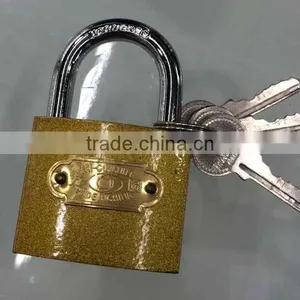 Iron Brass Padlock in Yellow or Gray Color With Master Key thumbnail-1