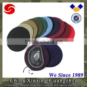 Beret Factory Supply Leather Headband French Wool Beret for Men Army Soldier Officer thumbnail-6