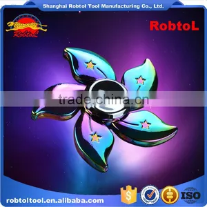 Fingertip Gyroscope Rainbow Flower Five Spinner Spiral Colorful Aluminum Metal Alloy EDC Hand Spinner Rotator Fidget Focus Toy thumbnail-1