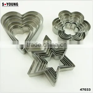 47033 18 Pcs Star Heart Flower Shape Cake Cookie Cutter ,fondant Cake Decorating Tools thumbnail-1