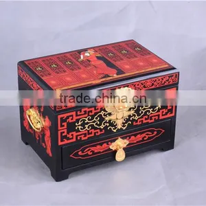 Red Chinese Lacquer Jewelry Boxes/wedding /chinese Style/Decoration thumbnail-1