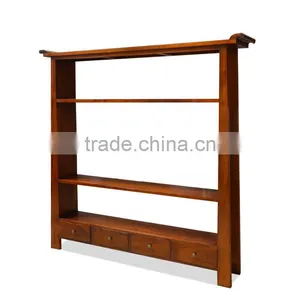 Bookcase Japan Natural Teak Wood Furniture thumbnail-2