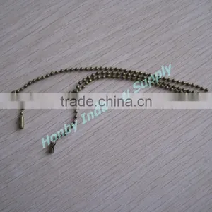 15cm Well Cut Antique Brass Color 2.4mm Tag Ball Chain thumbnail-1