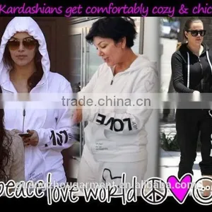 NEW LADIES WOMENS CELEBRITY PEACE LOVE SWEATSHIRT TRACKSUIT thumbnail-3