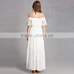 Wholesale Mexican Dresses Women Summer Floral Embroidery Maxi Dress HSD9975 thumbnail-3