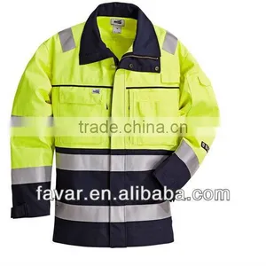 Yellow Anti-static Navy Cotton Drill High Viz Fire Proof Jakcets Fire Resistant Flight Jacket thumbnail-1