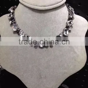 New Design Big Brand Latest Design Crystal Beads Collar Necklace Jewelry for Women thumbnail-3