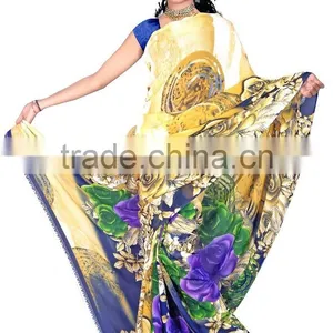 Printed Designer Glamour Saree With Blouse thumbnail-1