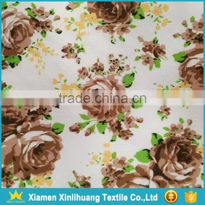 Custom Design 100 Polyester Flower Printed Peach Skin Fabric for Beach Shorts thumbnail-6