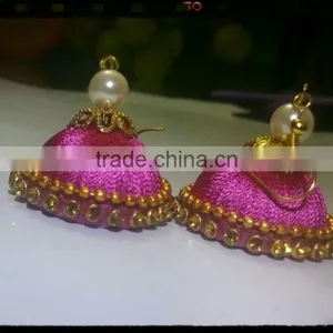 FACTORY STOCK CLEARANCE!!! Silk Thread Jhumkas and Earrings thumbnail-3