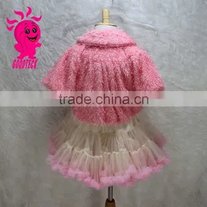 Fake Fur Vest Waistcoats, Winter Baby Girl Clothes Cute Warm Coat Princess Design Girl's Outerwear Thick Fur Kid's Coat thumbnail-4
