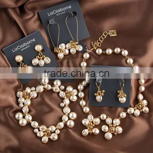 Fashion Pearl Necklace Bracelet Earring Sets, Elegant Woman Peartl Jewelry Set, High Quality Costume Jewelry thumbnail-1