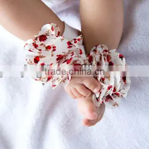 Wholesale Beauty Elastic Barefoot Sandals For Infant Babies Cute Baby Sandals Toddler Flower Shoes thumbnail-1