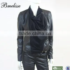 Leather Jacket for Women High Quality Feather PU Down Coat for Women thumbnail-1