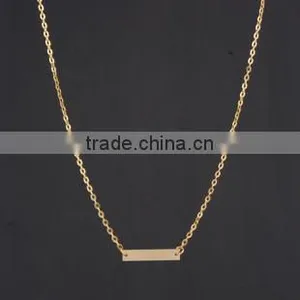 American Simple Bar Pendant 18k Gold Thin Chain Custom Necklace Design Jewelry Jewelly thumbnail-2