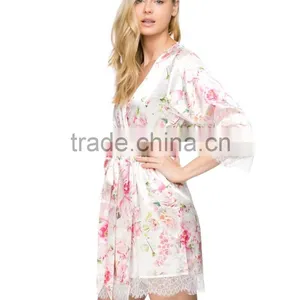 Relaxed Fit Long Sleeves Wrap Front With Detachable Belt Bath Robe thumbnail-5