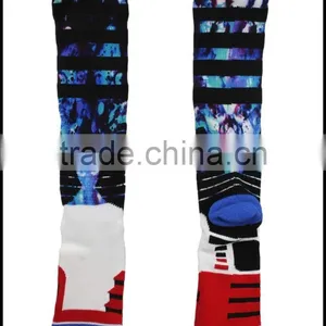 Custom Knee High Digital Print Compression Sublimation Stocking Basketball Elite Socks thumbnail-4