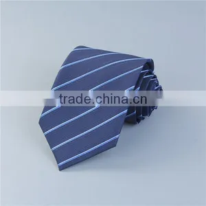 Polyester Necktie Navy Blue Stripe Fashion Necktie For Men thumbnail-3