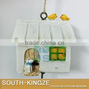 White Wood House Cat Plate Brass Stainless Ringing Bell thumbnail-2