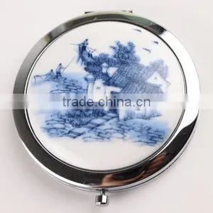 Promotional Metal Cosmetic Mirrors for Sales,Ceramic Mini Makeup Mirror Wholesaler,Dress Up Ceramic Cover Mirror Manufacturers thumbnail-1
