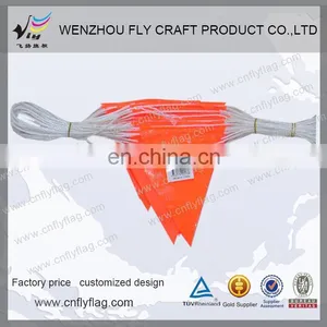 Orange Bunting Flag,30m With 45 pc Flags ,Pvc Flag With 0.35mm Nylon Rope From WENZHOU FLY thumbnail-1