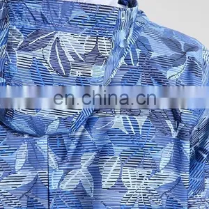 Blue Hooded Printed Women Custom Windbreaker Jacket thumbnail-4