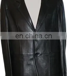 Long Leather Coat, High Quality Black Leather Long Coats for Men & Women thumbnail-2
