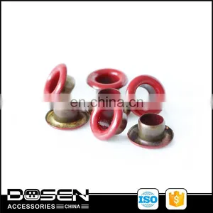 Shiny Red Color Painted Metal Circle Shoelace Hook Decorative Grommets Eyelets Studs for Bag Shoes Leather Canvas Apparel thumbnail-1