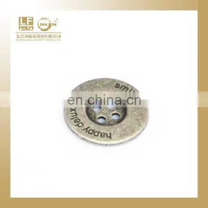 Antique Silver 4 Holes Button for Cardigan With LOGO Welcome Customized Design thumbnail-1