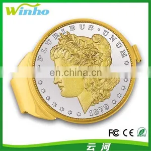 Winho Tourist Souvenir Silver Money Clip With a Coin thumbnail-4