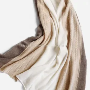 Three Color Combo Cable Cashmere Scarves thumbnail-2
