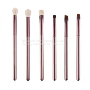 Factory Customized Hot 6pcs High Quality Wool Hair Portable Eyeshadow Brush Makeup Brush Set ODM&OEM thumbnail-1