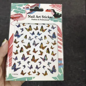 Butterfly Nail Sticker Fantasy Laser Color Butterfly Nail Decal Designs Manicure Nail Decoration Tool thumbnail-1