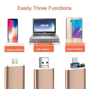 2019 Best Selling Product Push-and-pull Usb Flash Drive For Iphone for Android for Computer 3 in 1 USB Stick 64gb thumbnail-1
