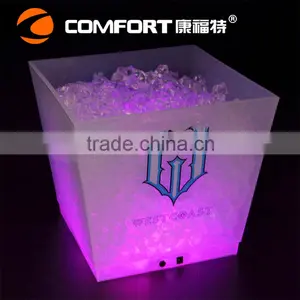 Stocked Clear Plastic Led Ice Buckets Wholesale With Drink Holder thumbnail-1