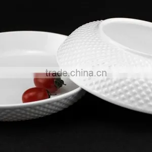 Porcelain Embossed Plate, 8" Porcelain Fruit Plate, Wholesale Porcelain Fruite Plates thumbnail-4