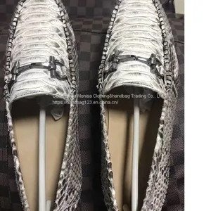 Imported Genuine Leather Python Leather Sleeve Toe Shoes Casual Slip-On Men's Breathable Shoes thumbnail-2