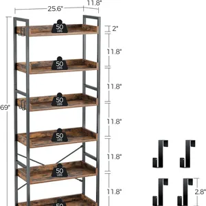 Modern Simple Storage Shelf Multi-storey Floor-to-ceiling Living Room Bookshelf Household Storage Shelf thumbnail-4