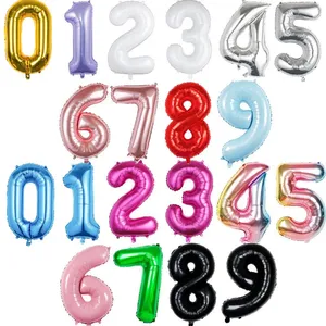 Multicolor 16 32 40 Inch Ballon Helium Birthday Globo Party Decoration Large Mylar Gold Silver Balloon Foil Number Balloons thumbnail-6